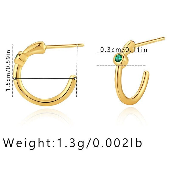 Gold Plated illusion stud earrings, CZ open hoop earrings one pair JWDHJ26