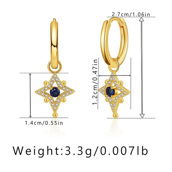 Gold Plated hoop earrings, star burst huggies earrings one pair JWDHJ56