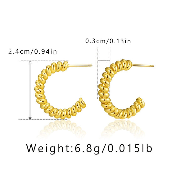 Gold Plated illusion stud earrings, open hoop earrings one pair JWDHJ18