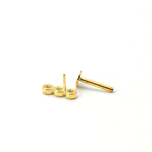 1PC/1 Pair Sterling Silver Bar Threadless Push In Flat Back Labret, Conch Earring, Cartilage Stud Earrings, Tragus Stud 16g YCZ410