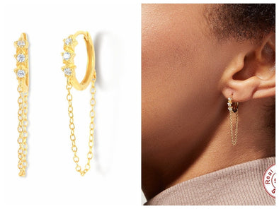 one pair solid sterling silver vermeil huggies earrings, CZ pave hoop earrings, minimalist huggie earrings, cartilage earrings YCZ218