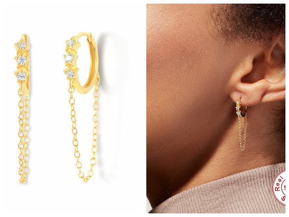 one pair solid sterling silver vermeil huggies earrings, CZ pave hoop earrings, minimalist huggie earrings, cartilage earrings YCZ218