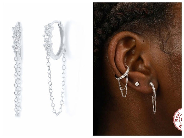 one pair solid sterling silver vermeil huggies earrings, CZ pave hoop earrings, minimalist huggie earrings, cartilage earrings YCZ218