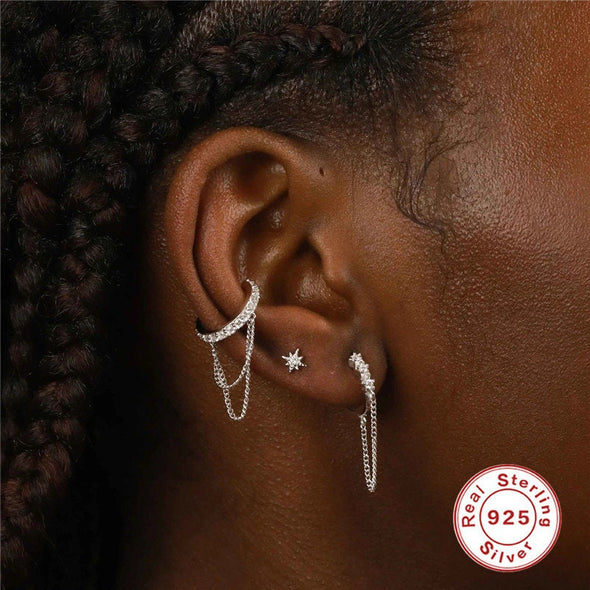 one pair solid sterling silver vermeil huggies earrings, CZ pave hoop earrings, minimalist huggie earrings, cartilage earrings YCZ218