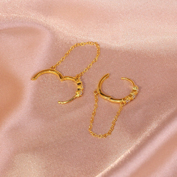 one pair solid sterling silver vermeil huggies earrings, CZ pave hoop earrings, minimalist huggie earrings, cartilage earrings YCZ218