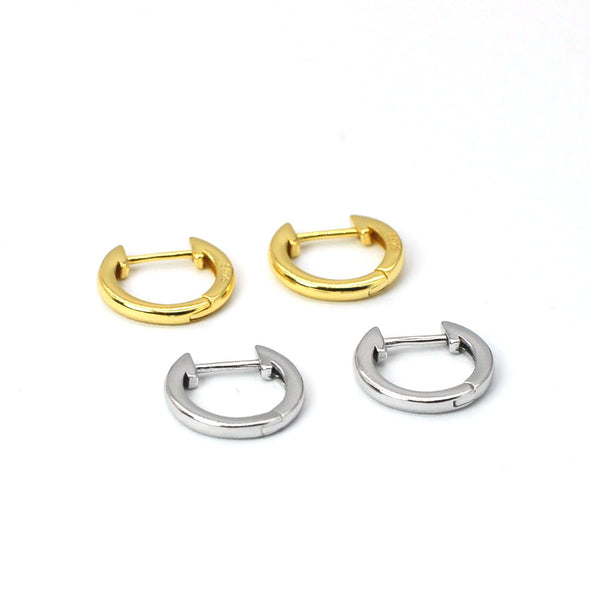 solid sterling silver vermeil huggies earrings, hoop earrings, everyday jewelry Minimalist Huggies Earrings, Cartilage Earrings YCZ221