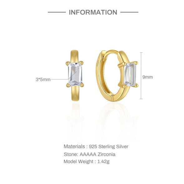 Solid Sterling Silver Vermeil Huggies Earrings, Green Cubic Zirconia Hoop Earrings, Minimalist Huggies Earrings, Cartilage Earrings YCZ213