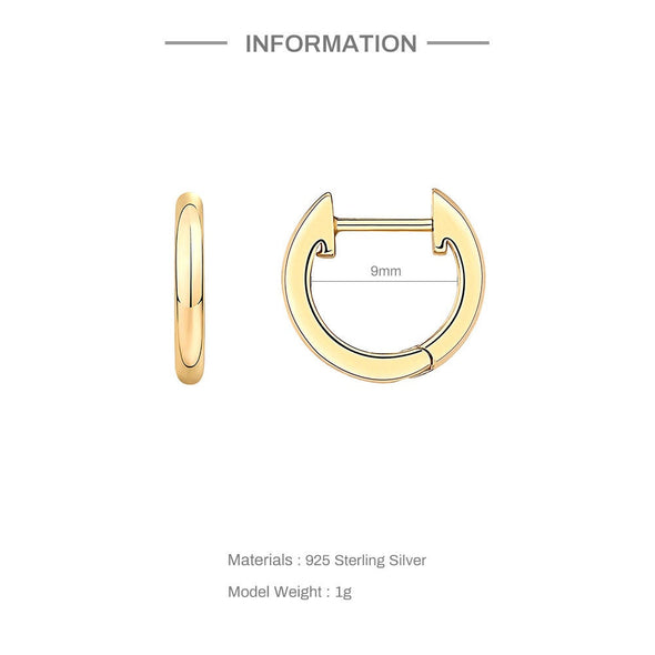 solid sterling silver vermeil huggies earrings, hoop earrings, everyday jewelry Minimalist Huggies Earrings, Cartilage Earrings YCZ221